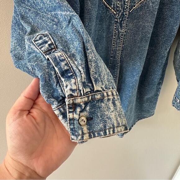 Pretty Bleu Vintage Western Denim Button Up Size Small - Picture 4 of 7